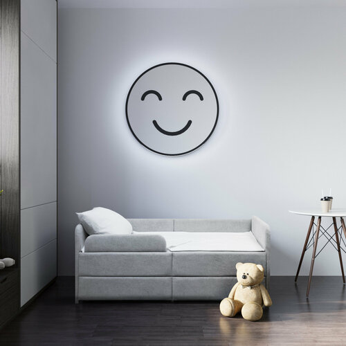 Кровать детская Смайл серая с защитным бортиком и ящиками для хранения 1400700 13683₽