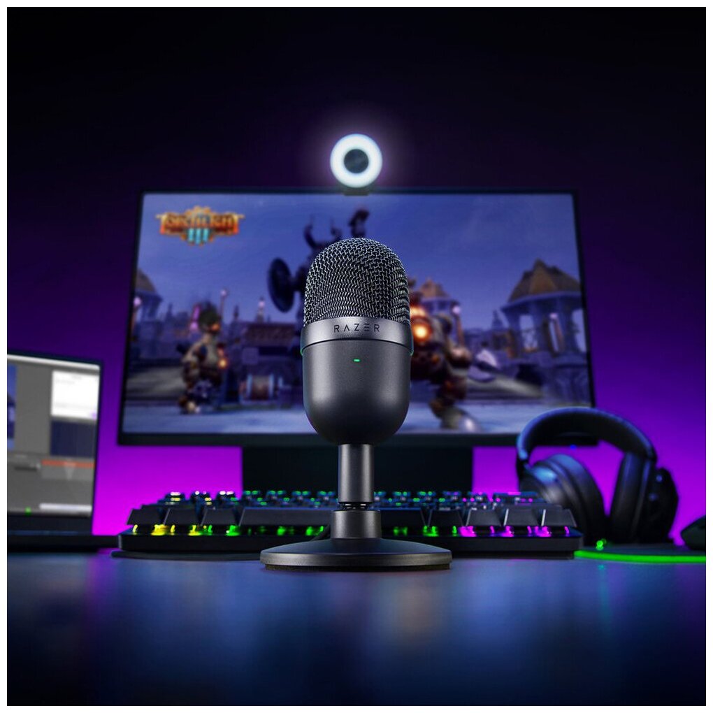 Микрофон проводной Razer Seiren Mini, комплектация: микрофонный капсюль, разъем: USB Type-C, черный — фото 1