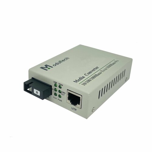 Медиаконвертер WDM, 20 км, 10/100/1000 Base-T – 1000 Base-FX, Tx:1550/Rx:1310, RJ-45, SC