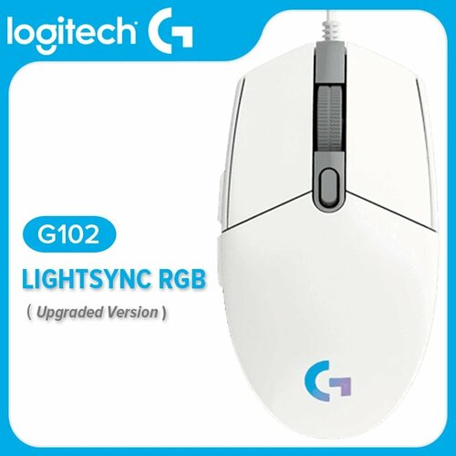 Logitech G102 LIGHTSYNC игровая мышь проводная белаячерная White 1399₽