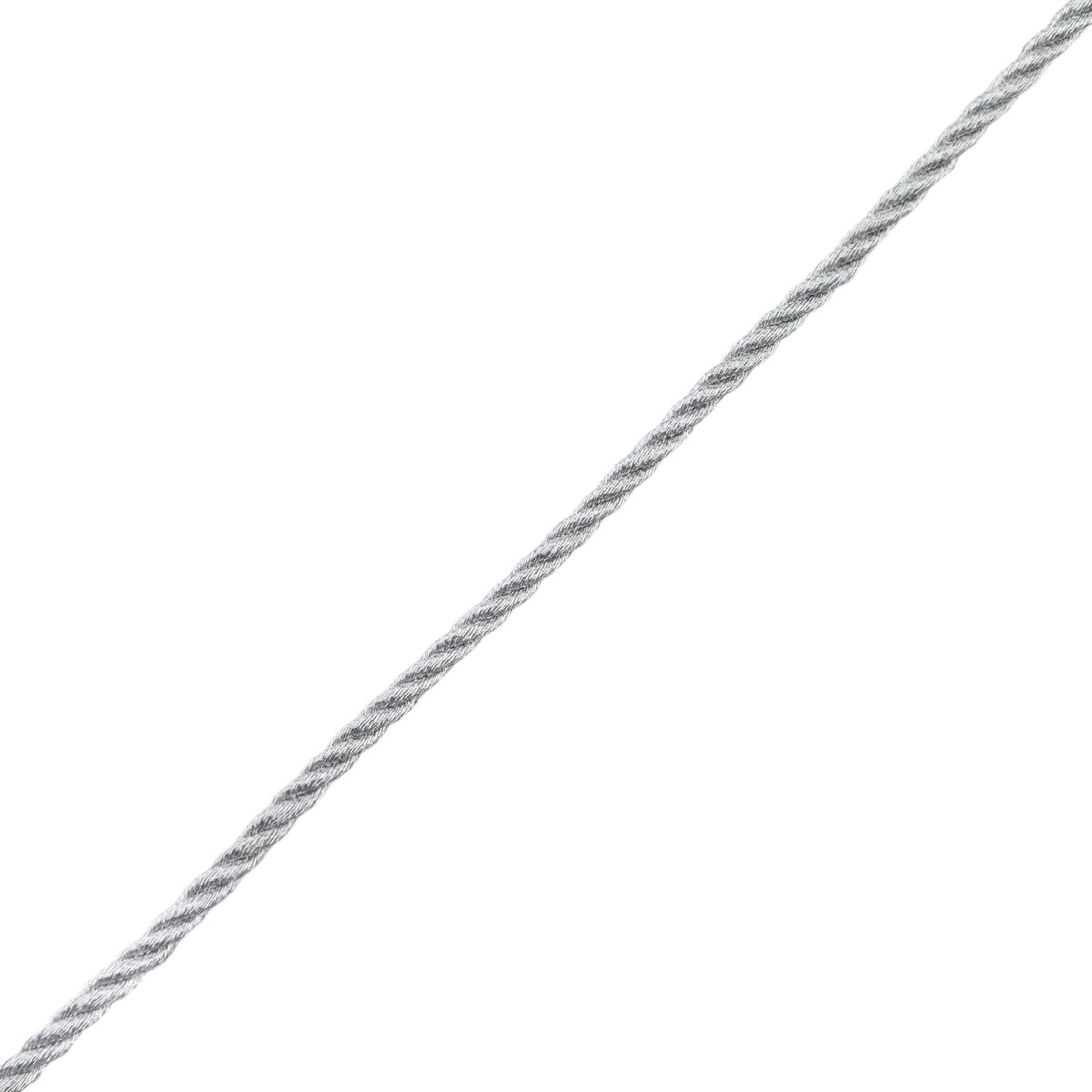 Шнур шторный витой металлик для шитья и рукоделия Айрис, 3мм*50м (серебро)