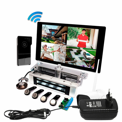 Wi-Fi видеодомофон TUYA с камерой и замком - Sky Net 1000 11400G HD монитор 10 дюймов вызывная панель электромагнитный замок и камера наблюдени 40791₽