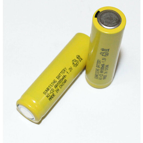 Аккумулятор SUNRISING AA (13, 5*48мм) 1000 мАh Ni-Cd 1.2 В, плоский + контакт, 1 шт