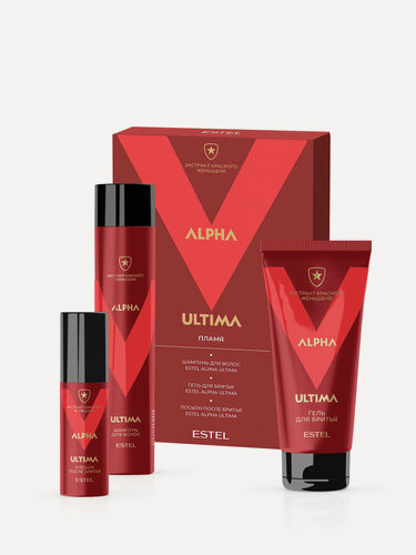 Изображение товара ESTEL Подарочный набор Пламя Alpha Ultima шампунь+гель для бритья+лосьон после бритья