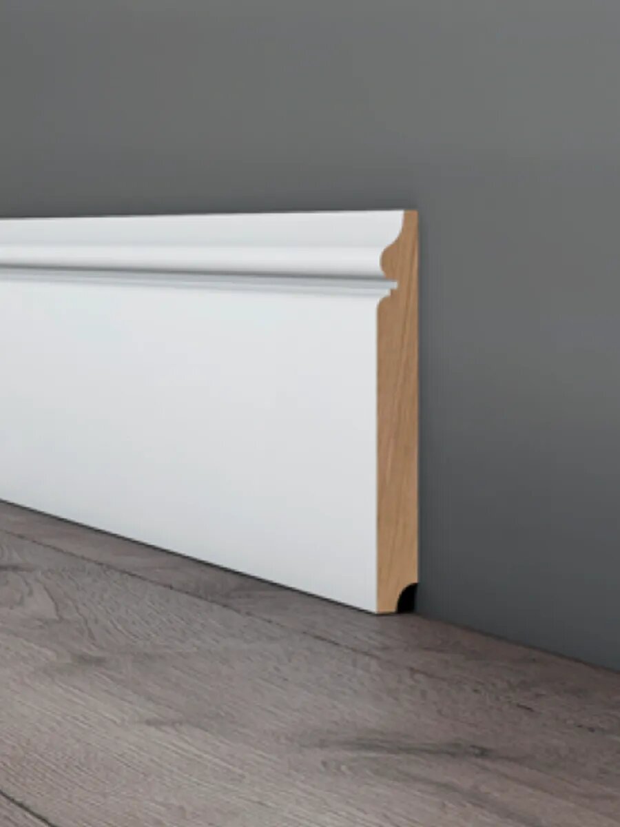 Плинтус МДФ напольный белый PN170 200х14х1.6 см