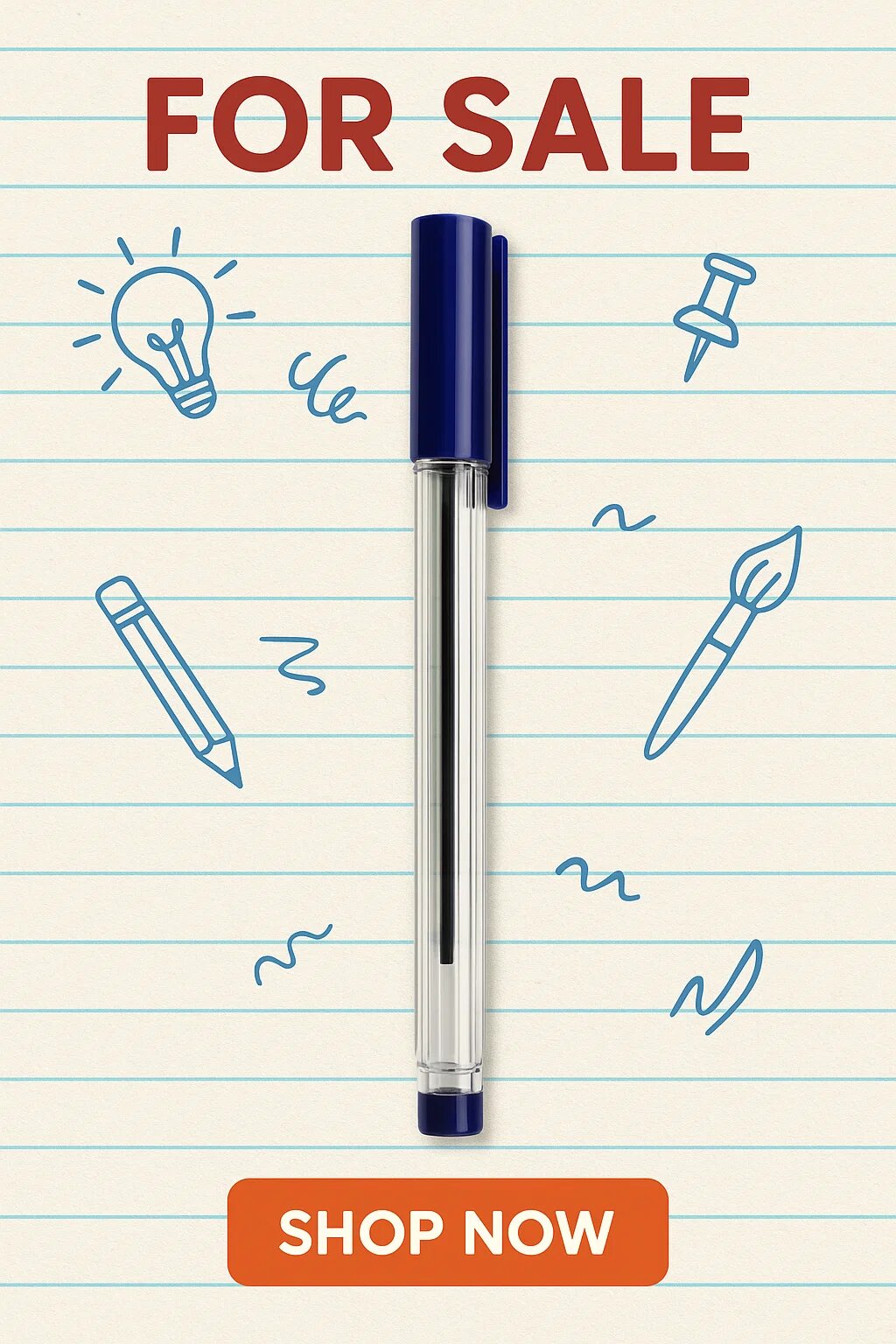 Шариковая ручка Classic Blue — гладкое письмо для учебы и офиса