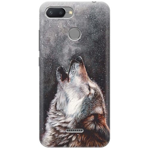 фото Gosso ультратонкий силиконовый чехол-накладка для xiaomi redmi 6 с принтом "морозный волк"