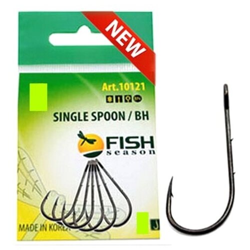 крючок fish season single spoon baitholder 4 bn 7шт 10121 04f Крючок Fish Season SINGLE SPOON BAITHOLDER с большим ухом №6, покрытие BN