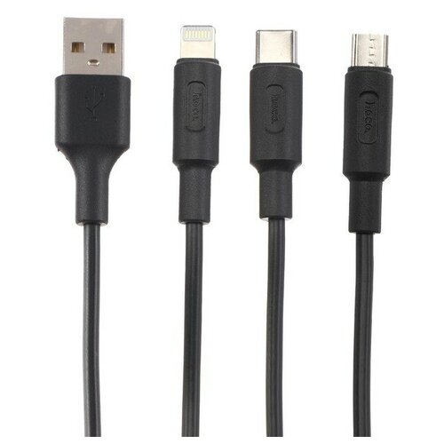 Кабель Hoco X25, Type-C - USB, 2 А, 1 м, PVC оплетка, черный кабель usb type c hoco x25 черный