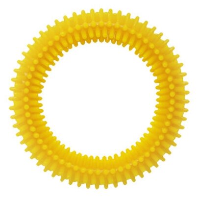 TAPPI Игрушка для собак "Кольцо" с шипами, желтое, 8,4см - фотография № 2