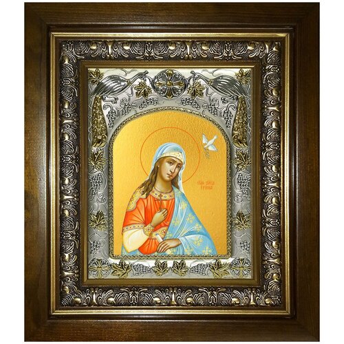 Икона Ирина великомученица, 14х18 см, в окладе и киоте икона анастасия узорешительница великомученица 14х18 см в окладе и киоте