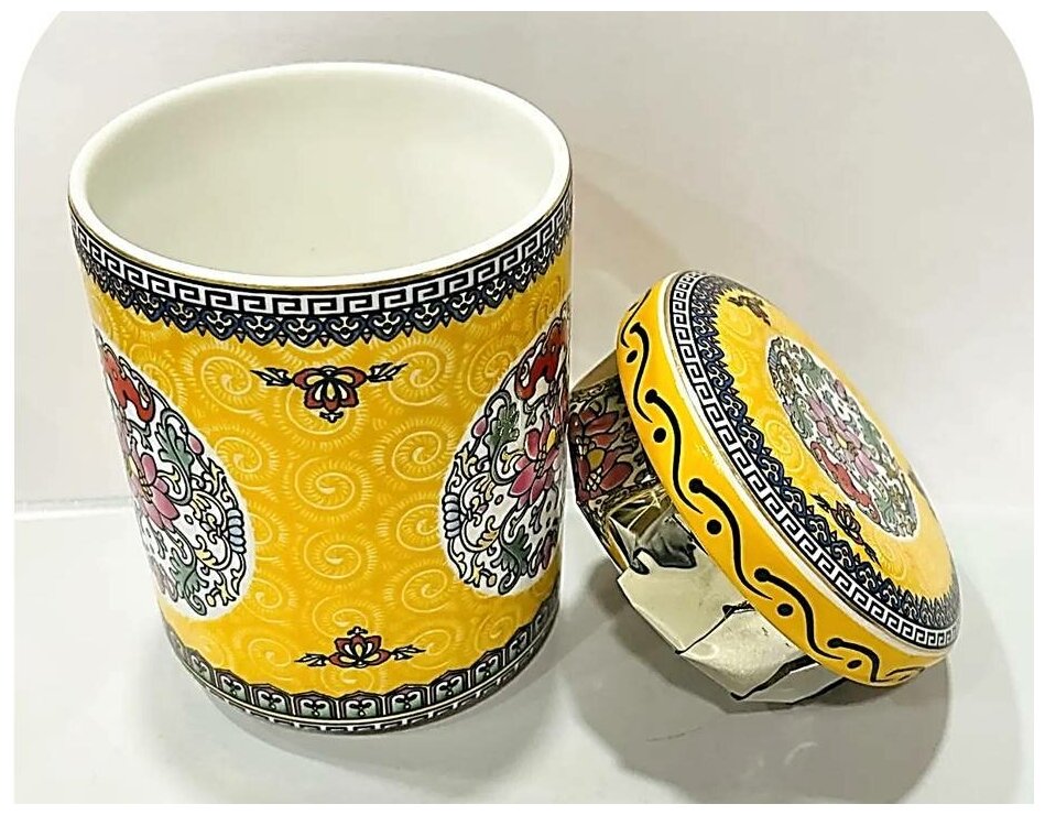 Чайница для чая"Желтый пион"фарфор 250 мл - фотография № 3