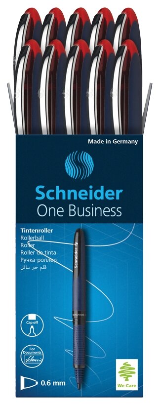 Schneider Набор ручек-роллеров One Business, 0.8 мм, красный цвет чернил, 10 шт.