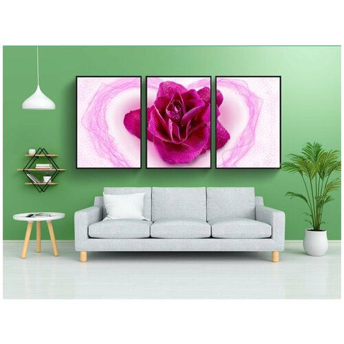 фото Набор модулных постеров для интерьера "цветок, спасибо, расцветает" 60x90 см. в тубусе, без рамки lotsprints