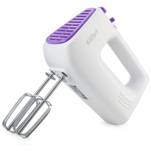 Ручной миксер Kitfort KT-3067 бело-фиолетовый, 400 Вт, 5 скоростей — купить, цена, характеристики