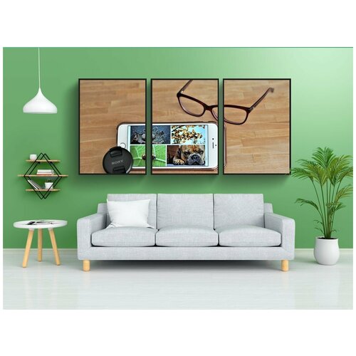 фото Набор модулных постеров для интерьера "задний план, apple iphone 6s, дефекты защитной пленки" 60x90 см. в тубусе, без рамки lotsprints