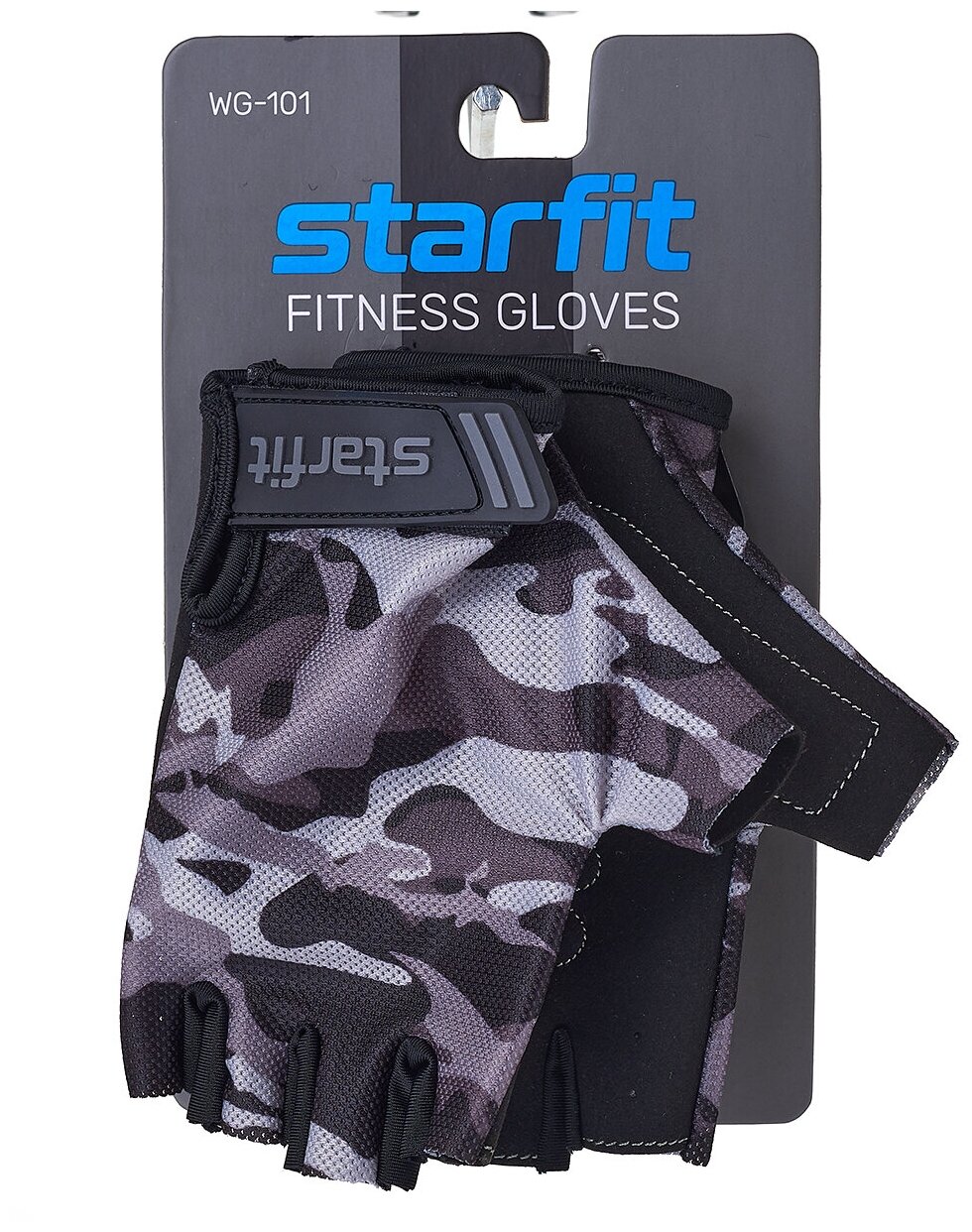 Перчатки для фитнеса Starfit WG-101, серый камуфляж, р-р XS