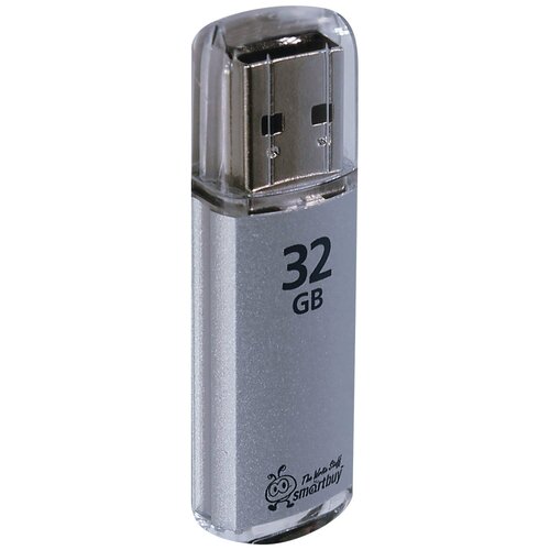 Флеш-диск 32 GB, SMARTBUY V-Cut, USB 2.0, металлический корпус, серебристый, SB32GBVC-S