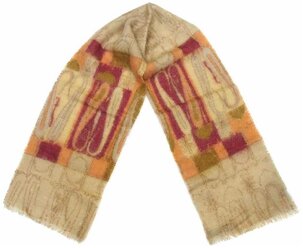 Стильный мохеровый теплый шарф с оригинальным рисунком Club Seta 823602