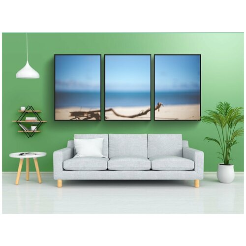 фото Модульный постер "пляж, книга, чтение" 180x90 см. из 3х частей в тубусе, без рамки lotsprints