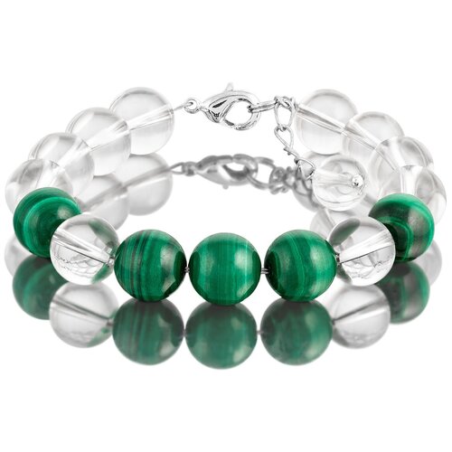 фото Браслет balalaika, горный хрусталь, зеленый