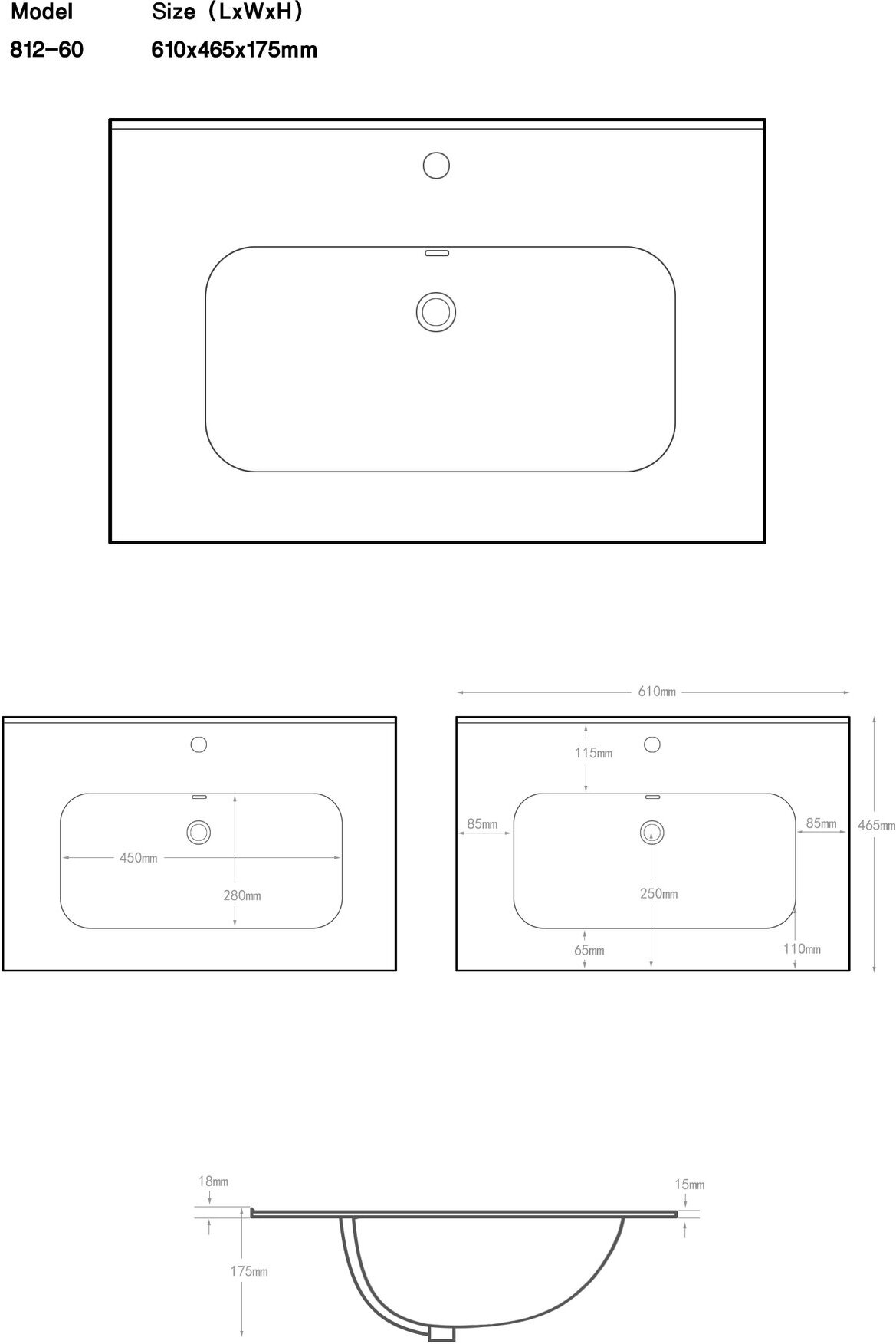 Мебельная раковина Aquanet Flat 60 - фото №5