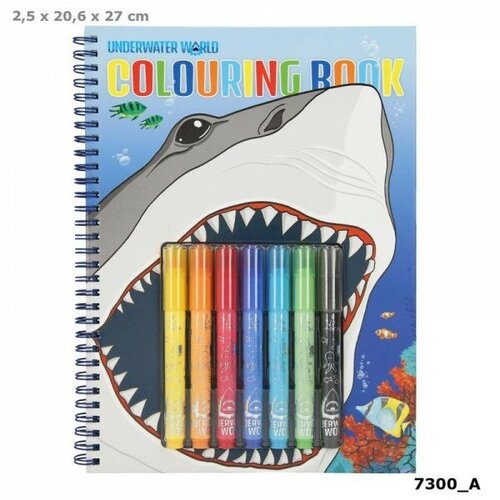 Альбом для раскрашивания Dino World с фломастерами UNDERWATER