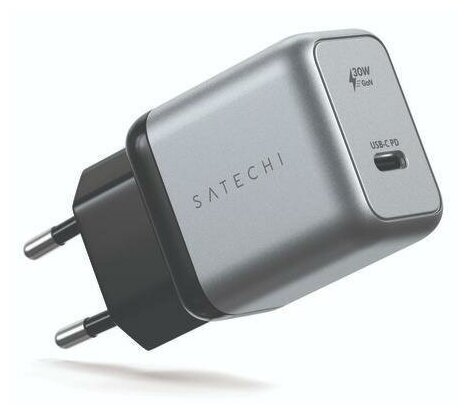 Сетевое зарядное устройство Satechi 30W USB-C GaN Wall Charger. Цвет: серый космос