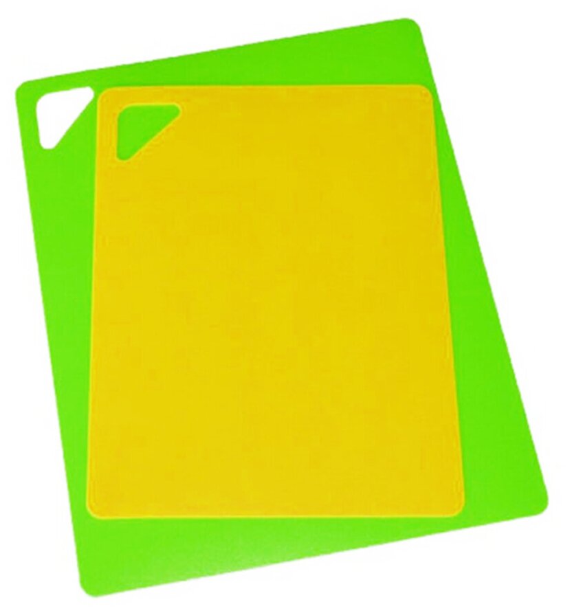 Набор гибких разделочных досок, 2 шт, зеленый и желтый