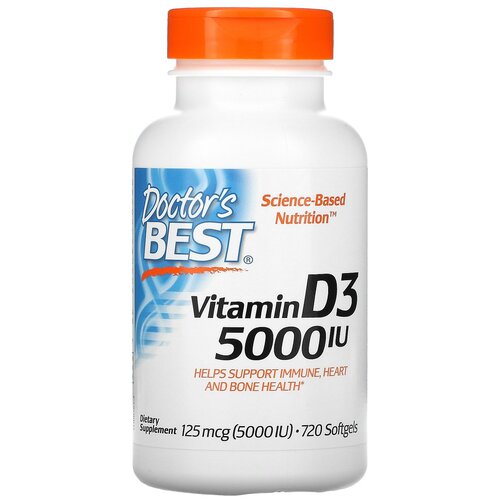 Doctor's Best Vitamin D3 капс., 5000 МЕ, 70 г, 180 шт.