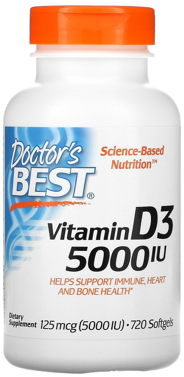 Doctor's Best Vitamin D3 капс., 5000 МЕ, 220 г, 720 шт.