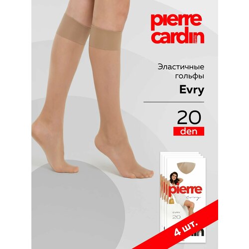 Гольфы Pierre Cardin, 20 den, 4 пары, размер универсальный, бежевый