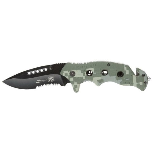 Нож складной STINGER FK-008X с чехлом зеленый/серый набор с ножом stinger fk s044 серый