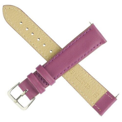 фото Ремешок для часов, женский, 18 мм, длина 20 см, натуральная кожа, сиреневый./в упаковке штук:1 magic store
