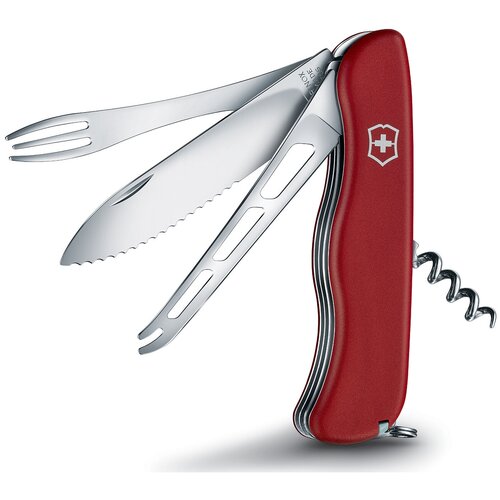 Нож складной VICTORINOX Cheese Master, 111 мм, 8 функций, рукоять из красного нейлона 0.8313. W нож victorinox outdoor master mic 155 мм черный синий