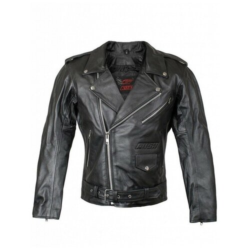 фото Кожаная куртка , размер l, черный rush