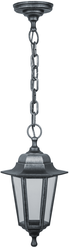 Светильник садовый подвесной Navigator 80 486, 6 граней, черный под серебро, IP44, цоколь E27