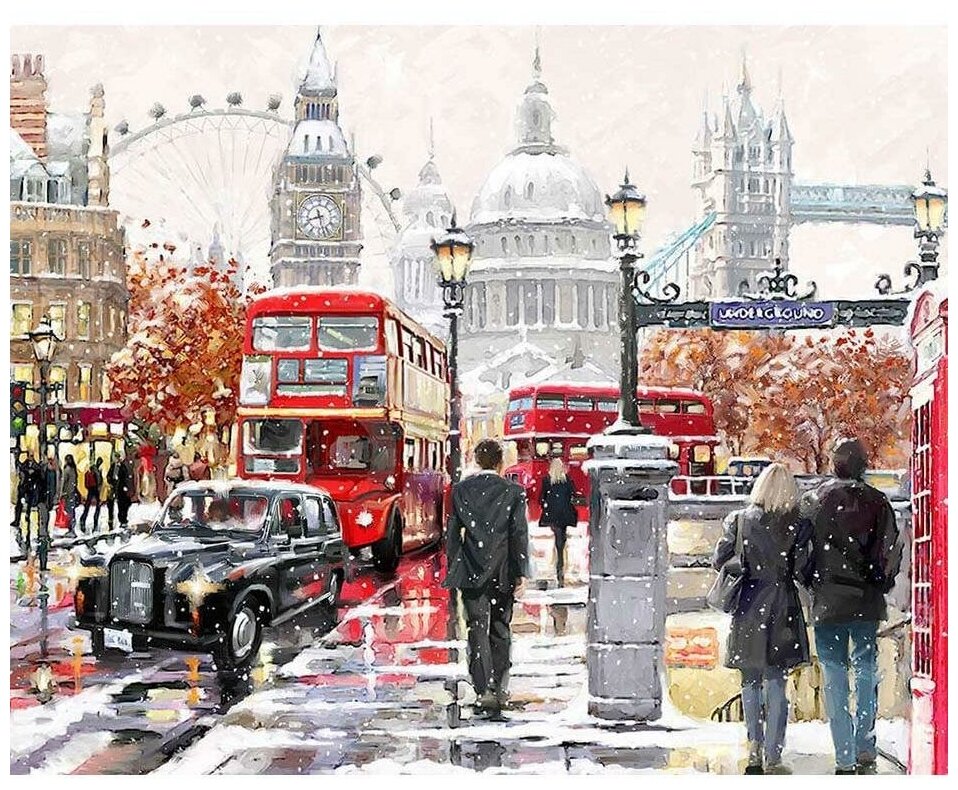 Картина по номерам «Прогулка по Лондону», MG2204 / 40х50 см / ТМ Цветной / Холст на подрамнике / Премиум набор