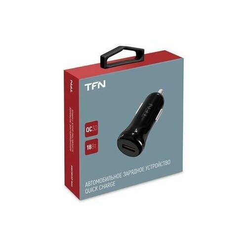 Автомобильное зарядное устройство TFN USB, без кабеля, QC3.0 Black (TFN,TFN-CCQC3BK) азу tfn 1a black б кабеля