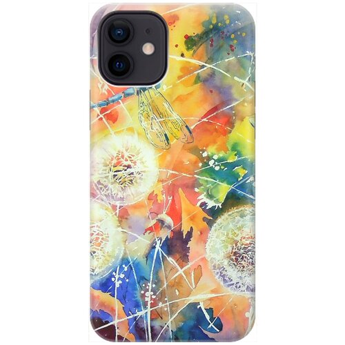 фото Ультратонкий силиконовый чехол-накладка для apple iphone 12 / 12 pro с принтом "одуванчики" gosso