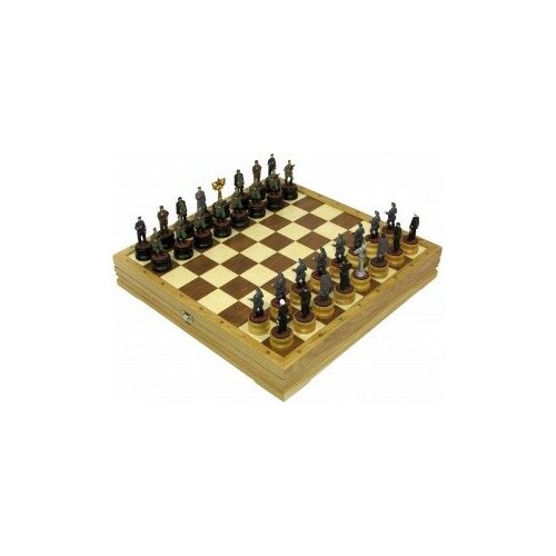 Шахматы исторические с раскрашенными фигурами из цинка Великая Отечественная Война 47*47 см 999-RTS-53D