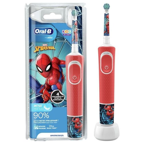 Детская электрическая зубная щетка Oral-B Vitality Kids Spiderman человек-паук D1004132K 392000₽