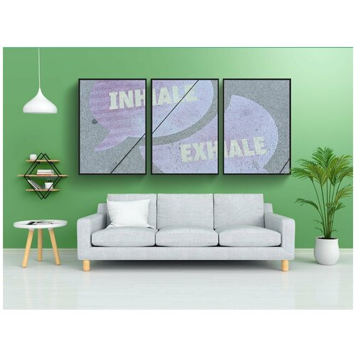 фото Набор модулных постеров для интерьера "уличное искусство, дышать, вдыхать" 60x90 см. в тубусе, без рамки lotsprints