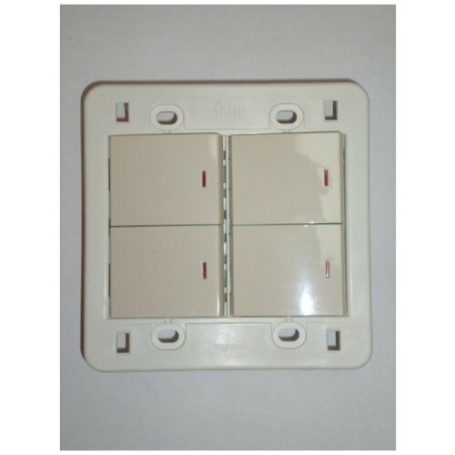 Выключатель 4-клавишный Anam Legrand Zunis с подсветкой Бежевый 7100 22I .