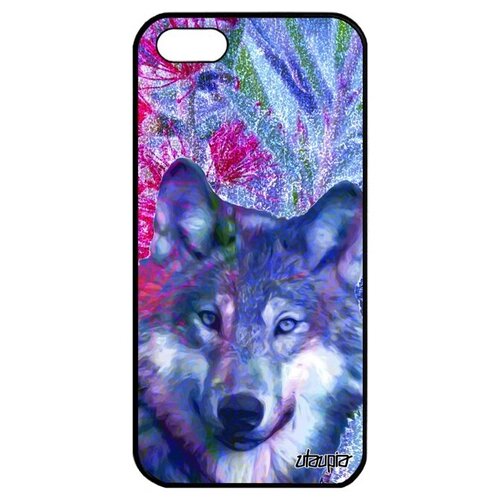 фото Чехол на смартфон // iphone 5 5s se (2016) // "дикий волк" лютый злой, utaupia, фуксия