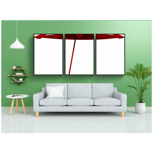 фото Набор модулных постеров для интерьера "пляж, зонтик, солнце" 60x90 см. в тубусе, без рамки lotsprints