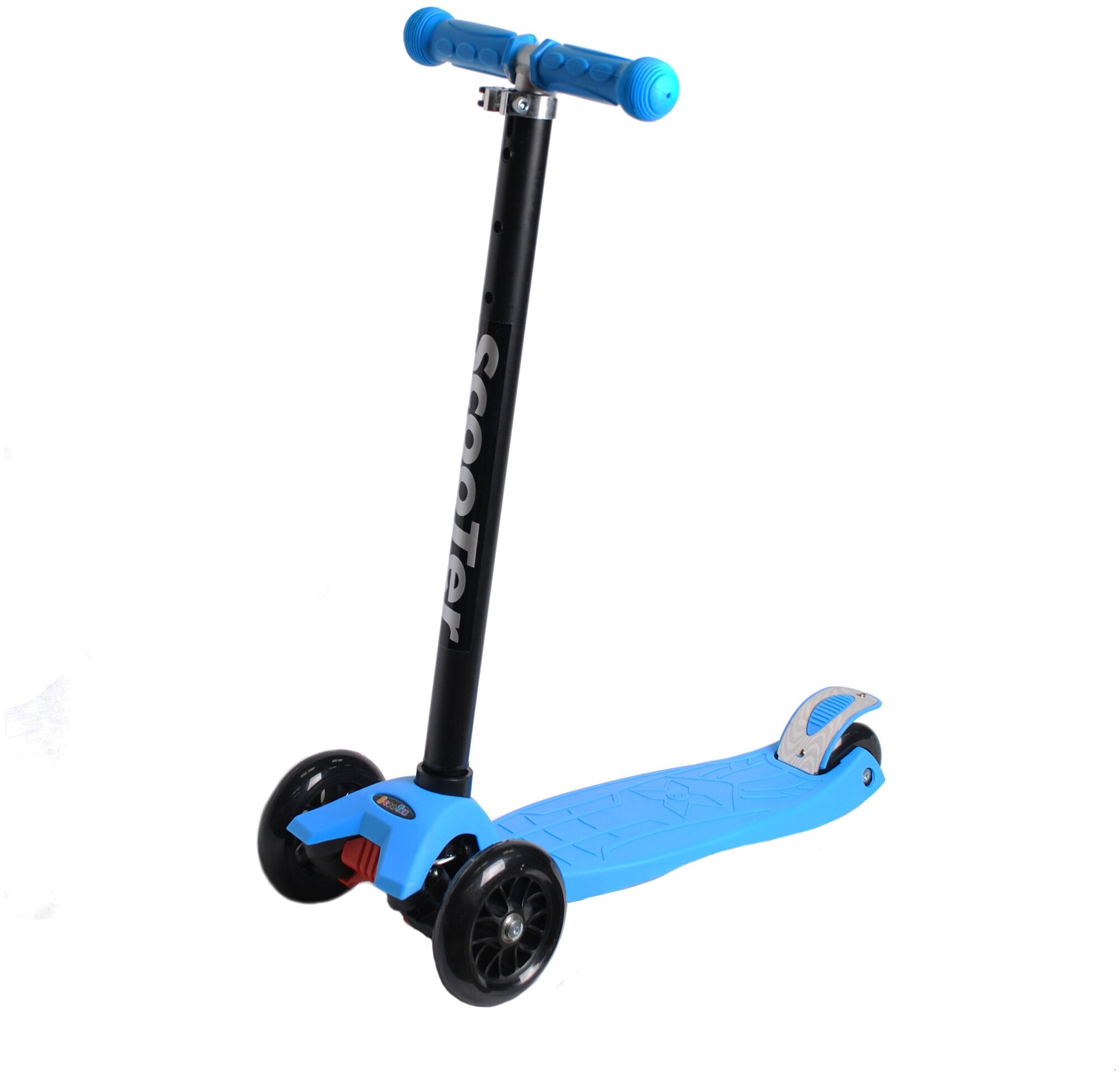 Самокат ScooTer 120/80mm синий (LED колеса)