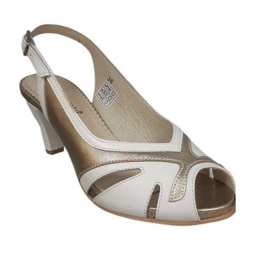 Туфли PieSanto женские (арт 2258) открытые бежевые из натуральной кожи, размер 40