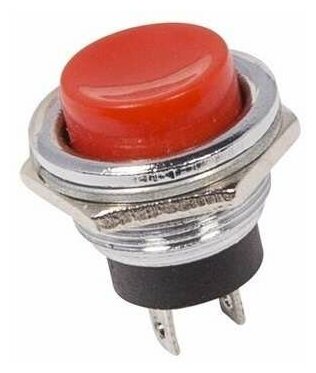 Выключатель-кнопка металл 220В 2А (2с) (ON)-OFF d16.2 красн. (RWD-306) Rexant 36-3351 ( упак.7шт.)