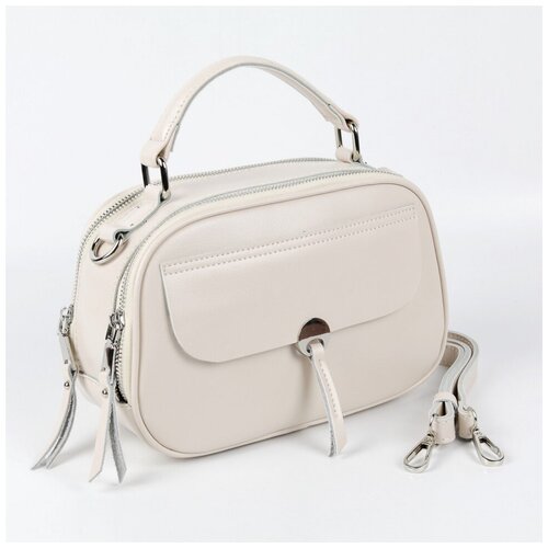 фото Женская кожаная сумка с-50 беж piove